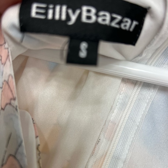 Eilly Bazar Short Sleeve Zip-Up Y2K Fitted Dress Size Small- Floral- Spring - Picture 9 of 12